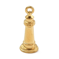 Настоящее золото 18K 316 хирургические подвески из нержавеющей стали, чары маяка, реальный 18 k позолоченный, 17x6.5 мм, отверстие : 1.2 мм