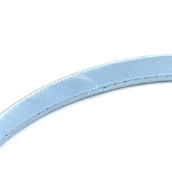 Light Sky Blue Plain Plastic Hair Band Findings, No Teeth, Covered with Cloth, Light Sky Blue, 120mm, 9.5mm