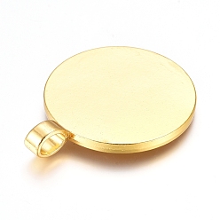 Golden Alloy Pendant Cabochon Settings, Plain Edge Bezel Cups, DIY Findings for Jewelry Making, Cadmium Free & Nickel Free & Lead Free, Flat Round, Golden, 62.5x50x4mm