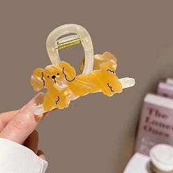 (932FM) Темно-синий аква-матовый с подкладкой Пластиковые зажимы когтя волос, аксессуары для волос для женщин и девочек, темно-золотистые, 80 мм