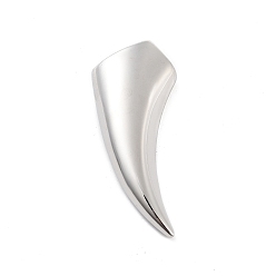 Нержавеющая Сталь Цвет Не тускнеющие 304 подвески из нержавеющей стали, рог очарование, цвет нержавеющей стали, 46.5x19.5x7.5 мм, отверстие : 4 мм