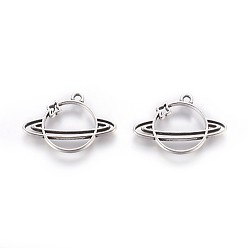 Античное Серебро Тибетский стиль сплава цинка подвески, планета, вселенная космические прелести, античное серебро, 19x26.5x1.5 мм, отверстие : 1.5 мм