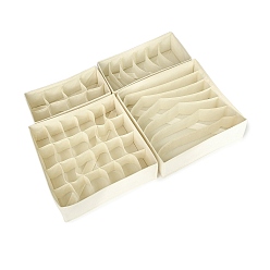 Лимонный шифон 4 шт. набор органайзеров для ящиков из нетканого материала, многосекционные коробки для хранения нижнего белья, носки и аксессуары, лимонный шифон, 280~330x150~318x100~105 мм, внутренний диаметр: 55~320x45~80 мм