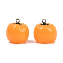 Оранжевый Подвески из непрозрачной смолы, помидор, с железной платиной петлей, оранжевые, 21.5x21.5 мм, отверстие : 2 мм