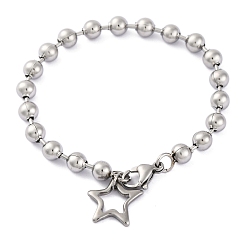 Звезда 304 Браслеты из нержавеющей стали, цвет нержавеющей стали, звезда, 7-1/2 дюйм (19 см)