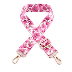 Ярко-Розовый Нейлоновая холщовая сумка с цветочным узором, лямки для сумки, для замены сумочки или сумки через плечо, ярко-розовый, 75~145x3.8 см