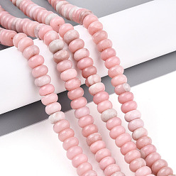 Розовый Опал Натуральный розовый опал бусы пряди, рондель, 8~8.5x5.5~6 мм, отверстие : 0.8 мм, около 76~78 шт / нитка, 14.84~15.16'' (37.7~38.5 см)