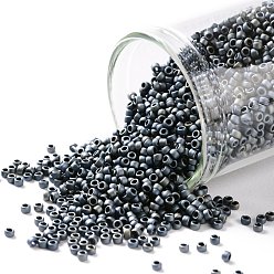 (612) Matte Color Gun Metal TOHO Round Seed Beads, Japanese Seed Beads, (612) Matte Color Gun Metal, 15/0, 1.5mm, Hole: 0.7mm, about 3000pcs/bottle, 10g/bottle