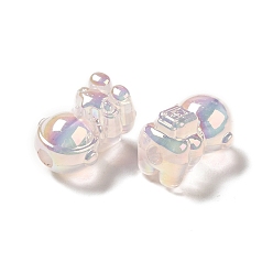 WhiteSmoke UV Plating Rainbow Iridescent Acrylic Beads, Astronaut, WhiteSmoke, 20x14x13.5mm, Hole: 3.5mm