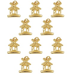 Real 18K Gold Plated 10Pcs Brass Charms, Long-Lasting Plated, with Jump Rings, Windmill, Real 18K Gold Plated, 14.5x12x3.5mm, Hole: 2.5mm