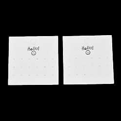 Белый Бумажные серьги-колье с улыбающимся лицом, карточки для демонстрации, квадратный, белые, 9x9x0.05 см