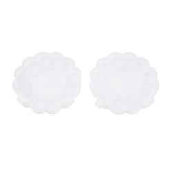 Clear (Defective Closeout Sale: Scratched) Flower Plastic Bead Storage Containers, with 13 Compartments, Clear, 15.5x15.5x2.6cm