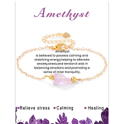 Аметист Женские браслеты с звеньями из грубого необработанного натурального аметиста, 4-3/4 дюйм (12 см)