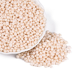 Bisque Opaque Glass Seed Beads, No Hole Beads, Imitation Cobblestone, Dyed, Bisque, 1~8x1~5x1~4mm, about 6521pcs/Pound