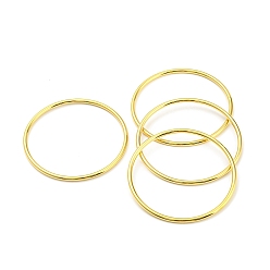 Golden 4Pcs Ion Plating(IP) 304 Stainless Steel Plain Wire Wrap Bangle, Golden, Inner Diameter: 2-3/8 inch(6.1cm)