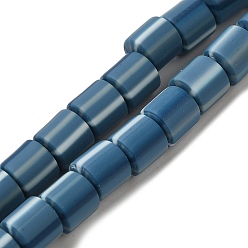 Морской Синий Полимерная глина бисер нитей, колонка, Marine Blue, 6~6.5x6~6.5 мм, отверстие : 1.2 мм, около 61~64 шт / нитка, 15.55~15.94'' (39.5~40.5 см)
