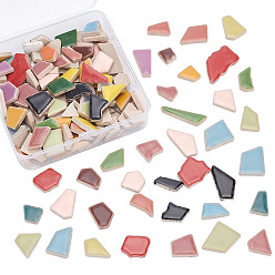 (52) Непрозрачная лаванда Фарфоровые кабошоны, мозаичные плитки, для украшения дома или поделок, разнообразные, разноцветные, 7~30x6.5~17x3.5~4 мм, 200 г / коробка