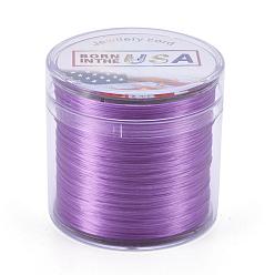 Dark Violet Flat Elastic Crystal String, Elastic Beading Thread, for Stretch Bracelet Making, Dark Violet, 0.5mm, about 328.08 yards(300m)/roll
