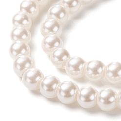 Floral White Eco-Friendly Dyed Glass Pearl Beads Strands, Grade A, Round, Cotton Cord Threaded, Floral White, 6mm, Hole: 1.2~1.5mm, about 70pcs/strand, 15.7 inch