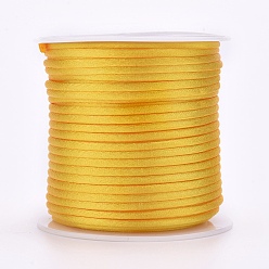 Gold Nylon Thread, Rattail Satin Cord, Gold, 1.5mm, about 38.27 yards(35m)/roll