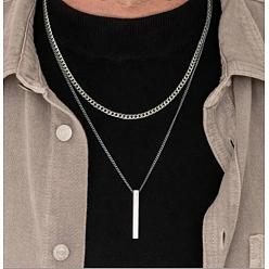 Rectangle Ожерелья из сплава с подвесками из многослойной цепи для женщин, золотые, прямоугольные, 17.72 дюйм (45 см)