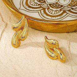 Золотой Серьги-гвоздики из нержавеющей стали в виде капель, золотые, 29x16 мм