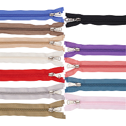Mixed Color 13 Colors Garment Accessories, Nylon Closed-end Zipper, Zip-fastener Components, Mixed Color, 40x3.3x0.2cm, 13 colors, 1pc/color, 13pcs/bag