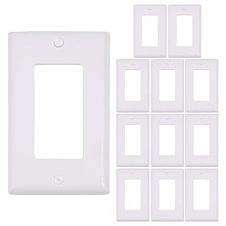 Rectangle Plastic Wall Switch Plate, Switch Guard Cover, White, Rectangle, 115x70x6.5mm