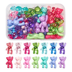 (52) Непрозрачная лаванда 28шт 14 непрозрачные и прозрачные подвески из акрила, медведь, разноцветные, 37x28x13 мм, отверстие : 2.5 мм, 2 шт / стиль