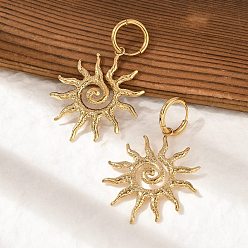 Настоящее золото 18K 304 серьги-кольца из нержавеющей стали, реальный 18 k позолоченный, 57x33.5 мм