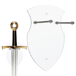 Прозрачный Настенные акриловые мольберты для демонстрации мечей, щит, прозрачные, 15x9.5x0.37 см