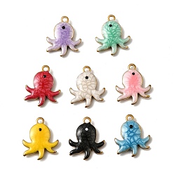 Осьминог 304 из нержавеющей стали шармы эмали, золотые, разноцветные, осьминог, 12.5x10.5x2.5 мм, отверстие : 1.2 мм