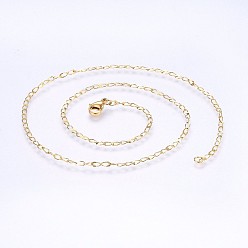 Golden 304 Edelstahl Kabelkette Halsketten, golden, 17.71 Zoll (45 cm), 2 mm