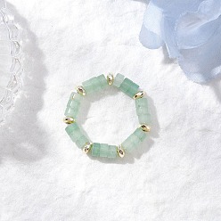 Зеленый Авантюрин Бусины из гематита и натуральный авантюрин зеленого цвета кольца для женщин, размер США 8 1/2 (18.5 мм)