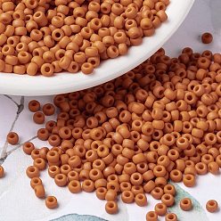 (RR2313) Matte Opaque Orange MIYUKI Round Rocailles Beads, Japanese Seed Beads, 8/0, (RR2313) Matte Opaque Orange, 3mm, Hole: 1mm, about 19000~20500pcs/pound