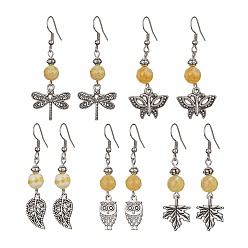 Лист Сплав агата, окрашенный и нагретый, серьги с подвесками класса a, лист, 51~53.5 мм