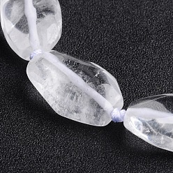 Quartz Crystal Nuggets Natural Quartz Crystal Beads Strands, 25~31x17~21x7~12mm, Hole: 1mm, about 12pcs/strand, 16 inch