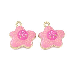 Цветок Печатные подвески сплава, стойки покрытие, без кадмия, без никеля и без свинца, золотые, , 18.5x17x4 мм, отверстие : 1.8 мм