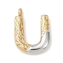 Letter U 304 подвески из нержавеющей стали, письмена, ионное покрытие (ip), Буква U, 22x16x4 мм, отверстие : 2.5 мм