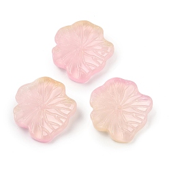 Темный Лосось Прозрачные стеклянные бусины, листьев лотоса, спекающийся лак, темный лосось, 20x19.5x4.5~5 мм, отверстие : 1.2 мм