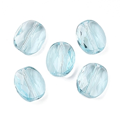 Небесно-голубой Стекло имитация австрийских хрустальных бусин, овальные, граненые, голубой, 8x9x4.5 мм, отверстие : 1.2 мм