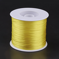 Шампанско-Желтый Корейская плоская эластичная кристаллическая струна, эластичная нить для бисера, для изготовления эластичного браслета, шампанское желтый, 0.5 мм, около 450.57 ярдов (412 м) / рулон