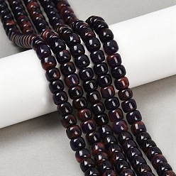 Кокосово-Коричневый Бусины из натурального белого нефрита, окрашенные, баррель, кокосового коричневый, 8x7 мм, отверстие : 1.2 мм, около 59 шт / нитка, 15.16'' (38.5 см)