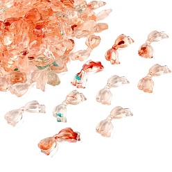 (52) Непрозрачная лаванда Прозрачные акриловые бусины, бантом, два тона, разноцветные, 14x29.5x6 мм, отверстие : 1.6 мм, Около 446 шт / 500 г