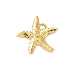 Настоящее золото 18K 304 подвески из нержавеющей стали, морская звезда, реальный 18 k позолоченный, 22x23.5x2.5 мм, отверстие : 2.5x3.5 мм