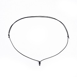 Черный Регулируемое корейское изготовление ожерелья из вощеного полиэстера, чёрные, 33.7 дюйм (85.6 см), 1 мм