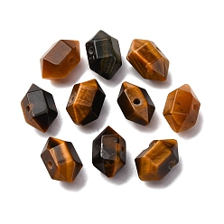 Тигровый глаз Природных тигровый глаз бисером, граненые, двухконусные, 11~12x6~7 мм, отверстие : 1.2 мм