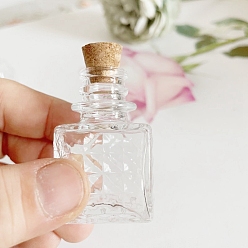 Прозрачный Стеклянная бутылка, для контейнеров для бус, прозрачные, 2x5.6 см