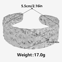 Нержавеющая Сталь Цвет 304 текстурированные браслеты-манжеты из нержавеющей стали для женщин, цвет нержавеющей стали, внутренний диаметр: 2-1/8 дюйм (5.5 см)