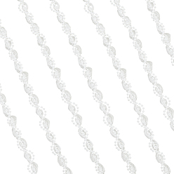 Белый Кружевная лента из полиэстера, с пластиковой жемчужины, белые, 3/8~1/2 дюйм (11~13 мм)